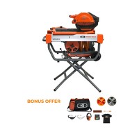 iQ TS244 Bonus Kit - Tile Saw + Stand + 2 Blades + Dress Stone + Polish Pad + PPE Kit